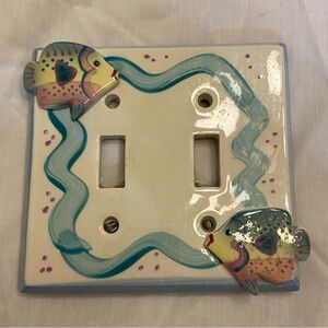 Decorative cover light switch plate coastal ocean beach double switch